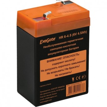 Аккумуляторная батарея EXEGATE HR 6-4.5 Аккумуляторная батарея EXEGATE HR 6-4.5