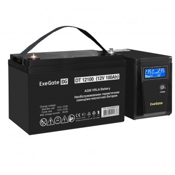 Комплект EXEGATE ИБП EX295986RUS + батарея 100Aч EX282985RUS 1шт Комплект EXEGATE ИБП EX295986RUS + батарея 100Aч EX282985RUS 1шт