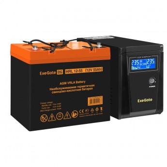 Комплект EXEGATE ИБП EX295986RUS + батарея 55Aч EX285652RUS 1шт Комплект EXEGATE ИБП EX295986RUS + батарея 55Aч EX285652RUS 1шт