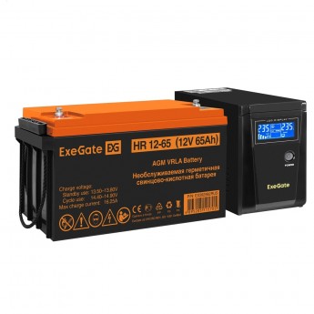 Комплект EXEGATE ИБП EX295986RUS + батарея 65Aч EX282982RUS 1шт Комплект EXEGATE ИБП EX295986RUS + батарея 65Aч EX282982RUS 1шт
