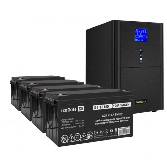 Комплект EXEGATE ИБП EX295990RUS + батарея 150Aч EX282990RUS 4шт Комплект EXEGATE ИБП EX295990RUS + батарея 150Aч EX282990RUS 4шт