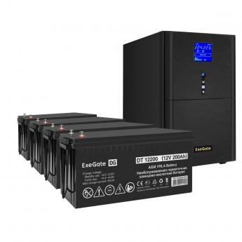 Комплект EXEGATE ИБП EX295990RUS + батарея 200Aч EX282991RUS 4шт Комплект EXEGATE ИБП EX295990RUS + батарея 200Aч EX282991RUS 4шт