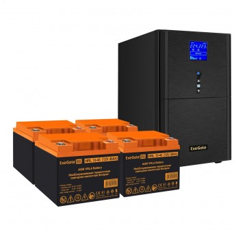 Комплект EXEGATE ИБП EX295990RUS + батарея 45Aч EX285666RUS 4шт Комплект EXEGATE ИБП EX295990RUS + батарея 45Aч EX285666RUS 4шт