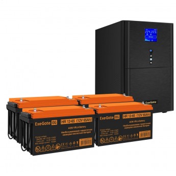 Комплект EXEGATE ИБП EX295990RUS + батарея 65Aч EX282982RUS 4шт Комплект EXEGATE ИБП EX295990RUS + батарея 65Aч EX282982RUS 4шт