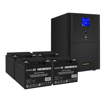 Комплект EXEGATE ИБП EX295991RUS + батарея 40Aч EX282976RUS 4шт