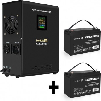 Комплект EXEGATE ИБП EX295998RUS + батарея 100Aч EX282985RUS 2шт Комплект EXEGATE ИБП EX295998RUS + батарея 100Aч EX282985RUS 2шт