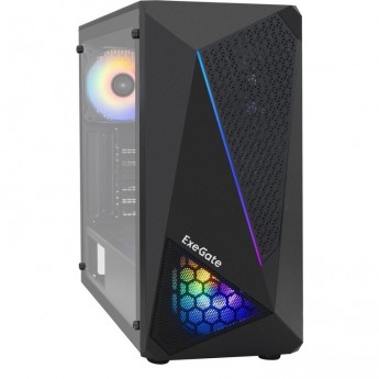 Корпус Miditower EXEGATE EVO-8225 ATX, без БП, 2*USB+1*USB3.0, черный с RGB подсветкой Корпус Miditower EXEGATE EVO-8225 ATX, без БП, 2*USB+1*USB3.0, черный с RGB подсветкой